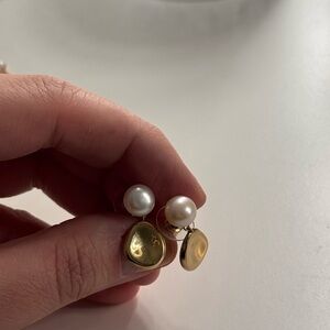Mejuri Gold and Pearl Earrings